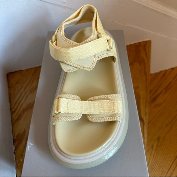 NEW Charles & Keith Recycled Polyester Velcro-Strap Sports Sandals - Yellow - Picture 10 of 11